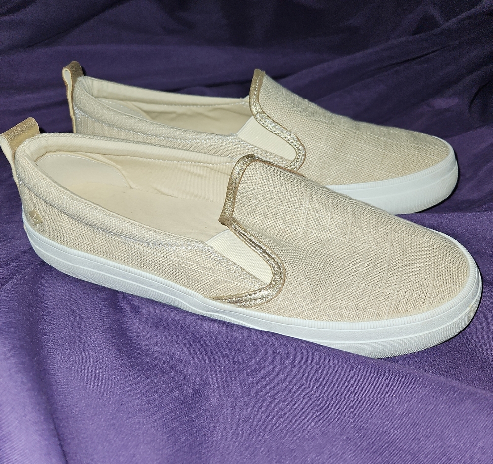 Sperry Slip-On Linen Shoes - Ivory